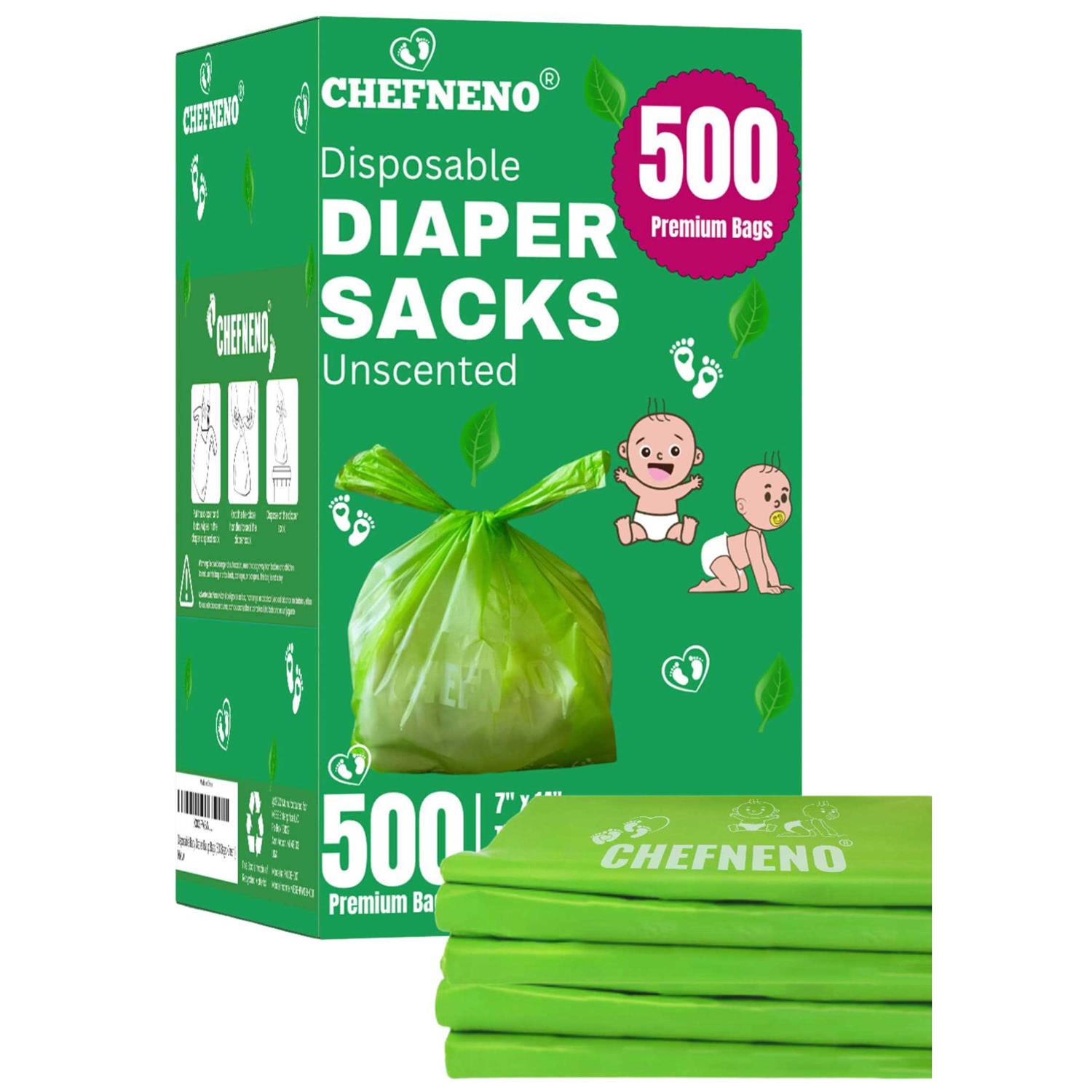 Baby Diaper Bag Disposable Biodegradable Unscented Easy Tie Handles Made w/EPI Additive Diaper Sacks Dog Poop Waste Bags Cat Litter Clump - Pet Supplies online store