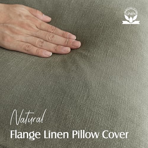 Foindtower Pack of 2, Decorative Linen Soild Throw Pillow Covers Soft Accent Cushion Case Boho Farmhouse Neutral Pillowcase for Chair Couch Sofa Bedroom Living Room Home Decor 26 x 26 Inch Light Brown