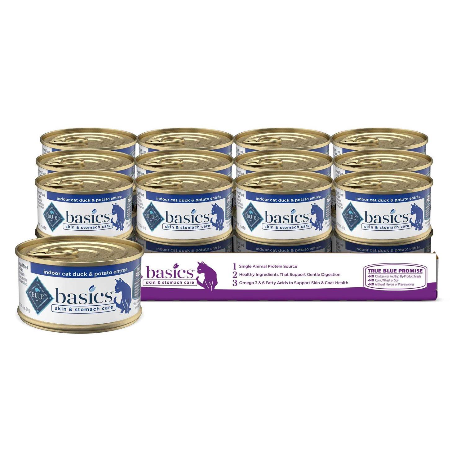 Blue Buffalo Basics Grain Free Indoor Fish and Potato Entree Canned Cat Food 3-oz - Pet Supplies online store