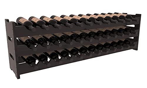 Wine Racks America® Knotty Alder 36 Bottle Scalloped Wine Rack. Walnut Stain