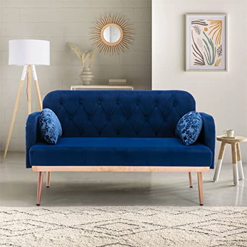 Modern Velvet Accent Sofa, 55