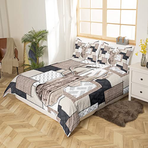 Black and White Plaid Duvet Cover Set Full Size, Reversible Geometric Grid Bedding Quilt Cover for Boys Teens Adults Room Decor, Soft Lattice Checkerd Comforter Cover with 2 Pillowcases, No Filler