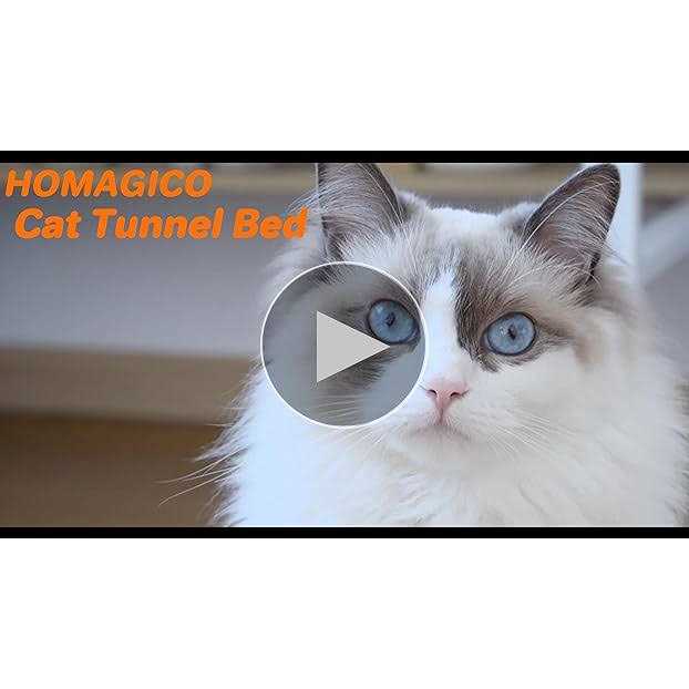 HOMAGICO Cat Tunnel Bed,Peekaboo Cat Cave with Pet Blanket,Detachable Donut Tunnels for Indoor Cats,Cat Tunnel Toy,Felt Round Cat Bed Suitable - Pet Supplies online store