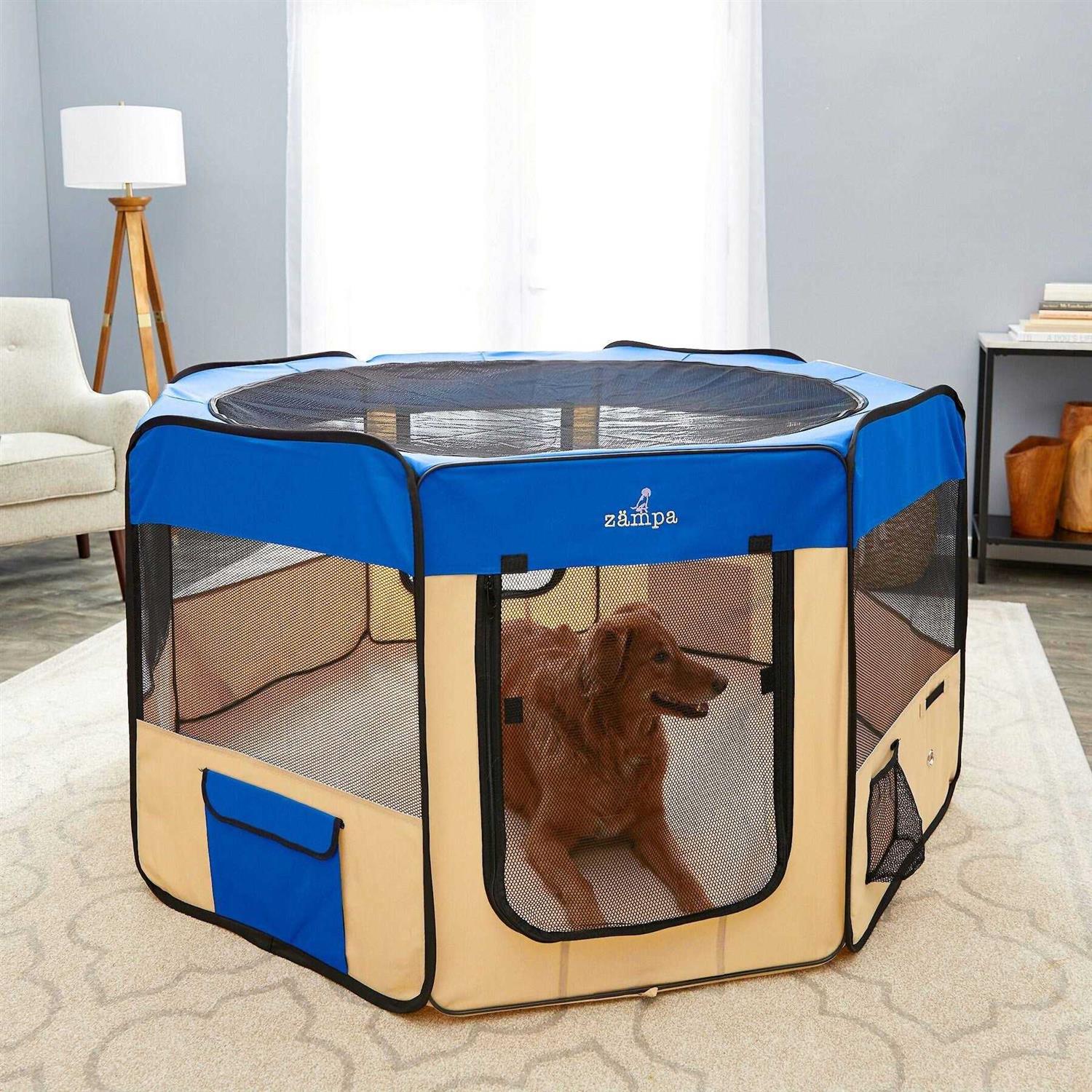 Zampa Portable Foldable Pet Playpen Exercise Pen Kennel - Pet Supplies online store