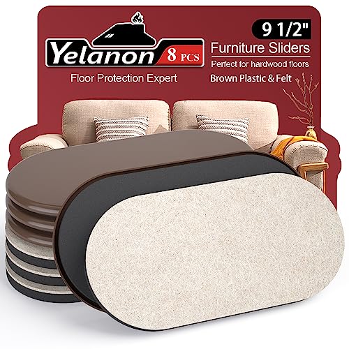 Felt Furniture Sliders,8 pcs-9 1/2” Furniture Sliders for Carpet, Furniture Pads Hardwoods Floors, Heavy Furniture Movers Sliders Reusable Furniture Moving Pads, Floor Protectors for Carpet