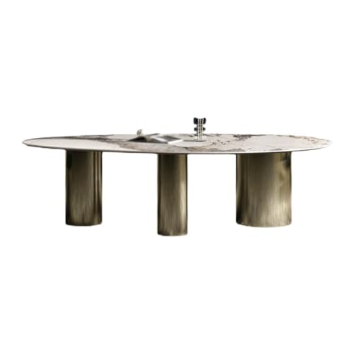 Office Meeting Table Nordic slate dining table, simple conference table, modern oval dining table, home office desk, party game table Dining Room Table(S:140 * 80 * 75cm)