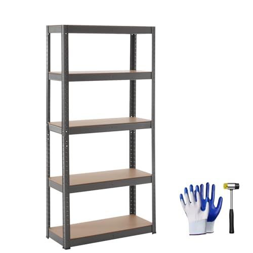 5-Tier Storage Shelves, Adjustable Shelving Unit, 72 x 36 x 18 Inches, Load 2920 lb, Multipurpose Shelf Kitchen Garage Pantry Closet, Black