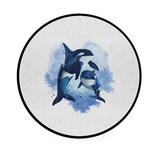 Target Board for Darts Non-Slip Round Area Rug, Floor Carpets Rugs for Outdoor & Indoor, 36.2x36.2 Inches Living Room Bathroom Dorm Doormats, Home Decor