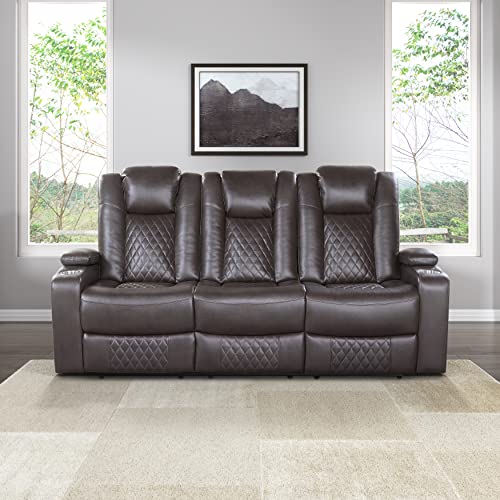 Lexicon Elodie 3-Piece Power Reclining Living Room Set, Brown