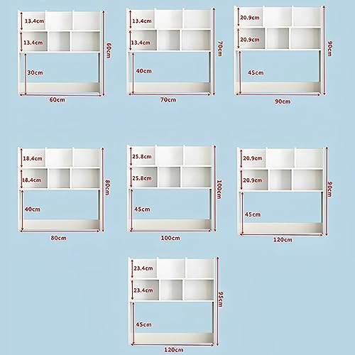 Wooden Desktop Bookshelf, Freestanding Storage Shelf for Computer Desk, Office Desk Bookcase Hutch, Desktop Display Shelf Rack Organizer for Dorm Office Home (Color : Black, Size : 120 * 90cm)