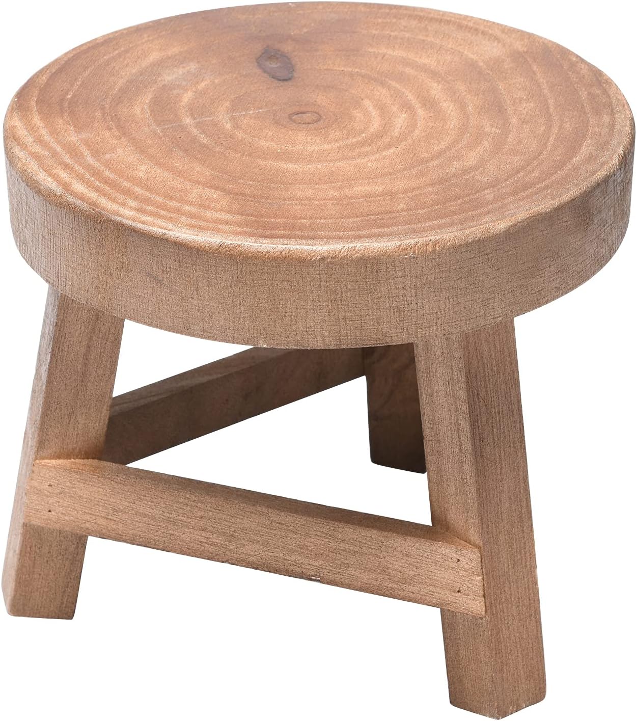 Wooden Stool Display Stand, Outdoor Indoor Plant support Wood Potted Rack Flower Pot Freestanding Represent Holder Decorative Round for Displaying Flowers in Living Room Garden