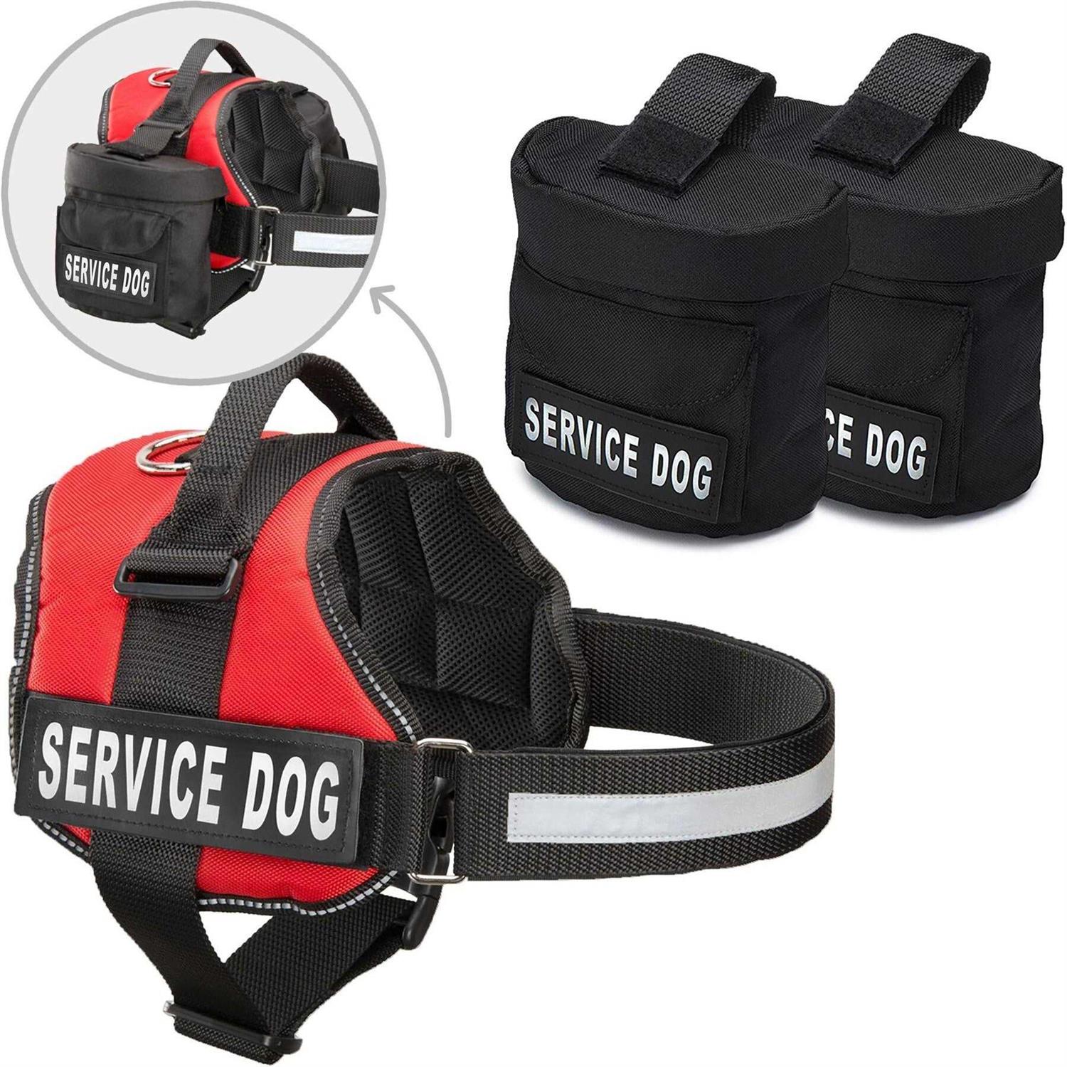 Industrial Puppy Service Dog Vest with Hook and Loop Straps and Detachable Backpacks Harnesses in 7 Sizes from XXS to XXL - Pet Supplies online store