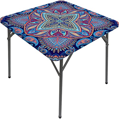 Paisley Square Table Cove, Paisley Style Textures, Elastic Edge, Suitable for Kitchen Party Picnic, Fit for 62