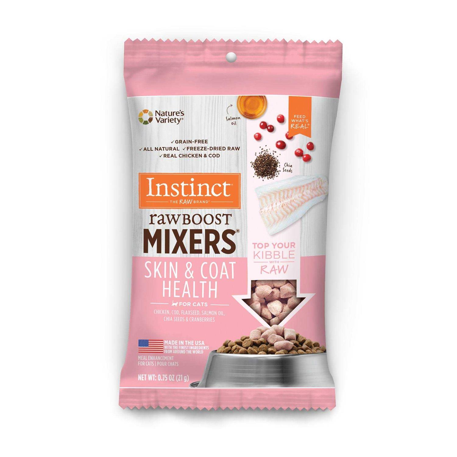 Instinct Freeze-Dried Raw Boost Mixers Grain-Free Skin & Coat Health Recipe Cat Food Topper - Pet Supplies online store