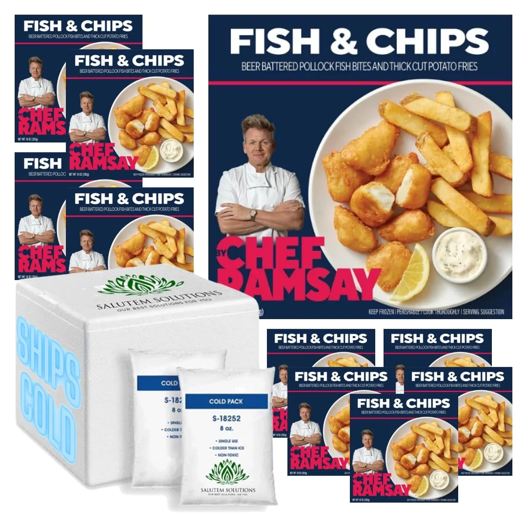 Gordon Ramsay Fish and Chips, Frozen Meals, 9.5oz - Pack of 10