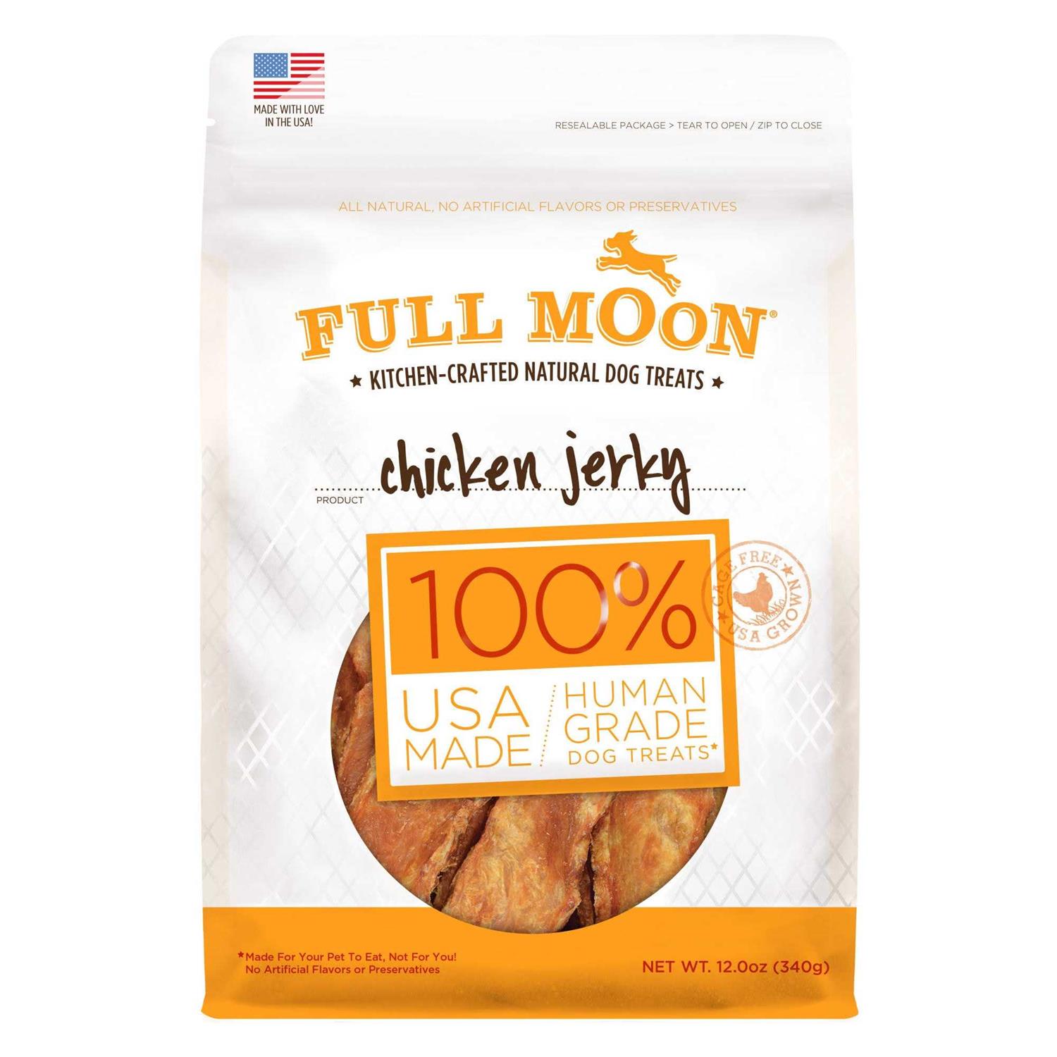 Full Moon All Natural Human Grade Dog Treats Chicken Jerky - Pet Supplies online store