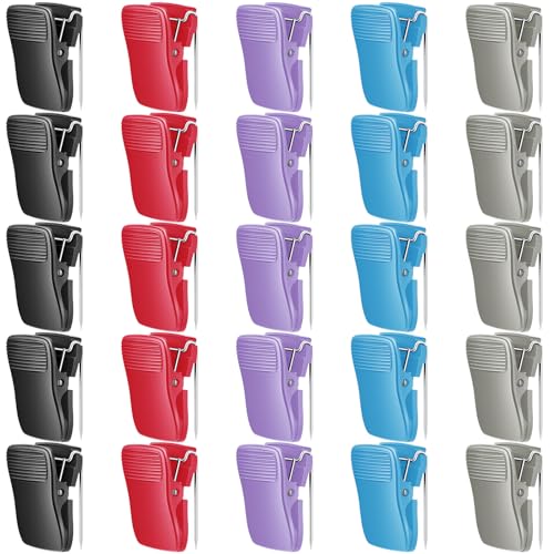 25 Pcs Cubicle Clips Fabric Panel Cubicle Accessories Fabric Partition Panel Messages Hooks Office Photos Wall Clips for Notes Memos (Black)