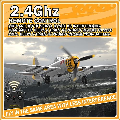 RC Plane 4-CH RC Airplane – RC Airplane Ready to Fly Upgrade P-40 Warhawk Remote Control Airplanes for Beginners Adult with Beginners with Xpilot Stabilization System