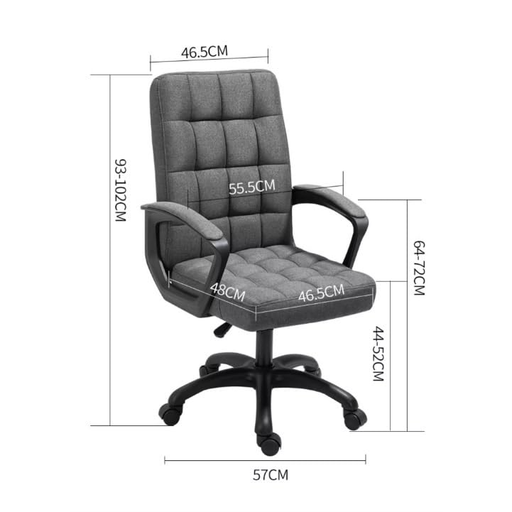 Desk Chair Swivel PU LeatherSoft Desk Chair with Padded Seat and Armrests, Mid-Back Adjustable Height Padded Office Chair Office Chair(Brown)