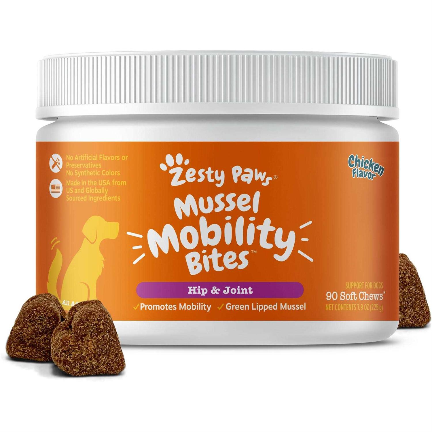 Zesty Paws New Zealand Green-Lipped Mussel Bites Hip & Joint Supplement for Dogs - Pet Supplies online store