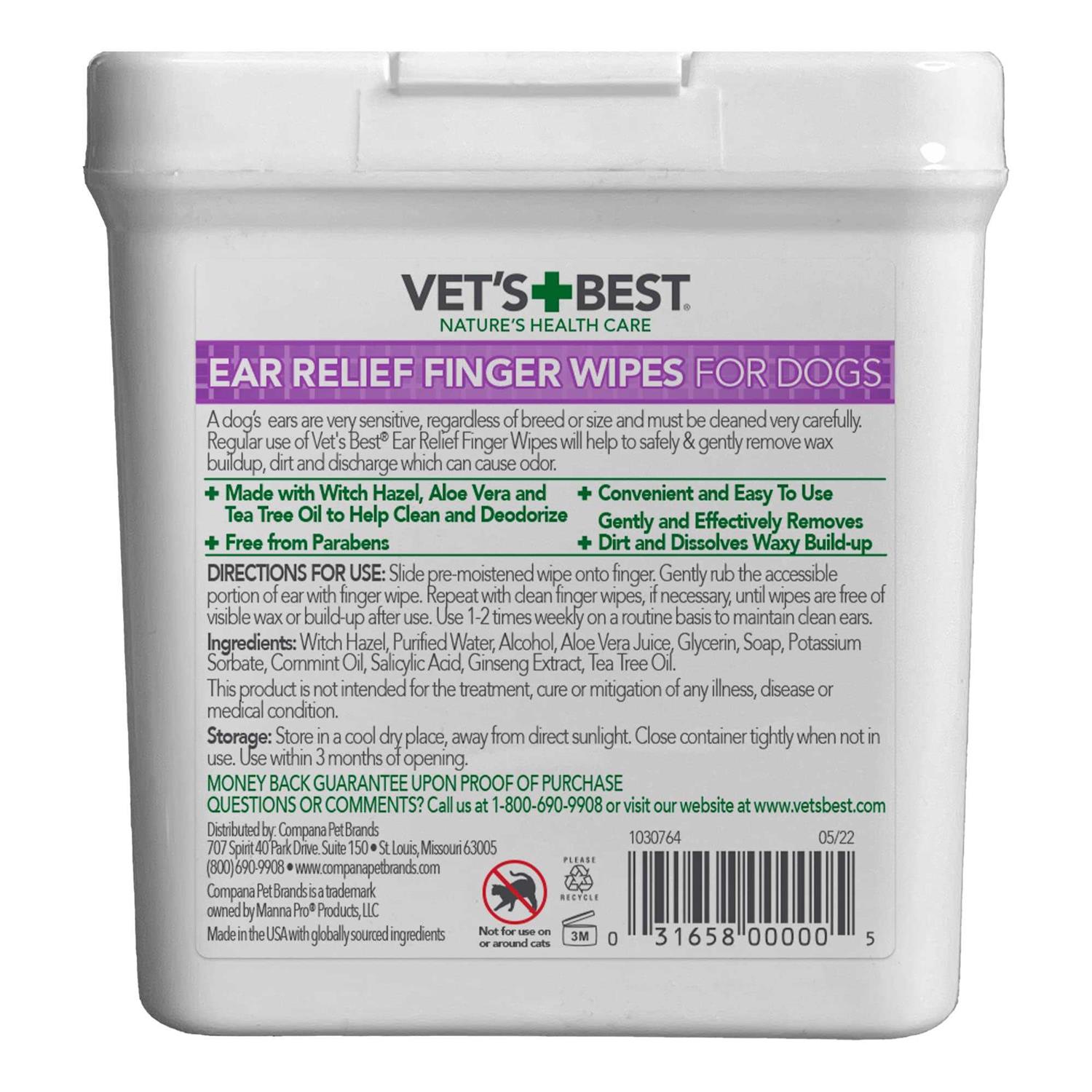 Vets Best Ear Finger Pads 50 Pads for Dogs - Pet Supplies online store