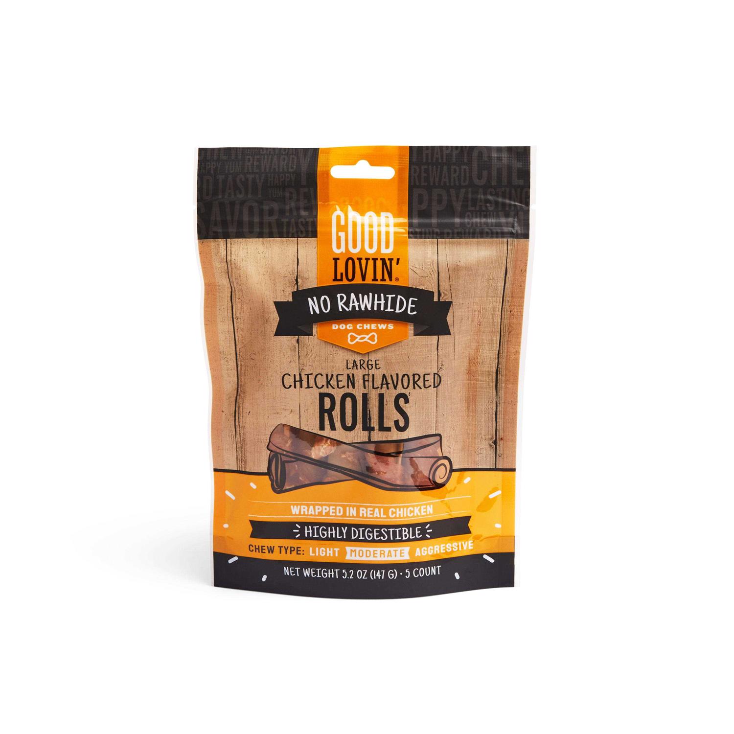 Good Lovin' No Rawhide Chicken Flavored Rolls for Dogs - Pet Supplies online store