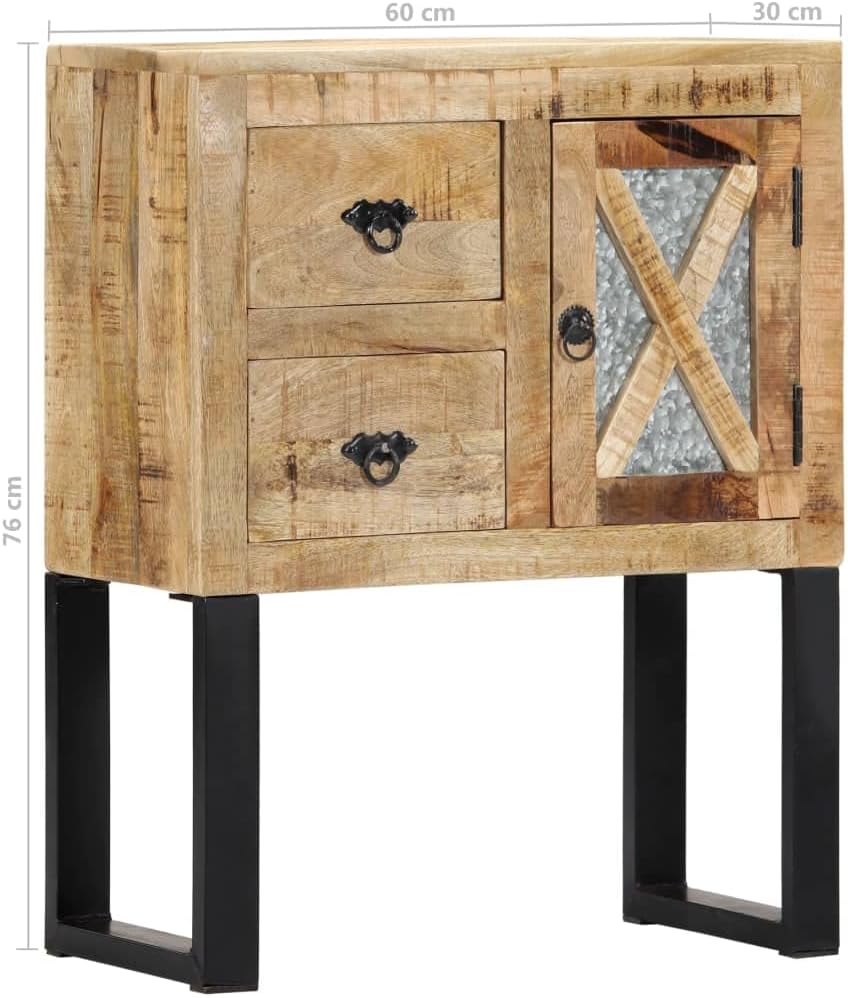 SKM Sideboard 60x30x76 cm Solid Mango Wood (Weight-32KG)-240722