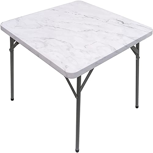 Marble Square Table Cove, Marble Style Texture, Elastic Edge, Suitable for Table Decoration, Buffet and Camping, Fit for 47