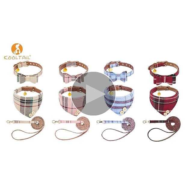 Bow Tie Dog Collar and Leash Set for Small Dogs Puppy Leash Collars Classic - Pet Supplies online store