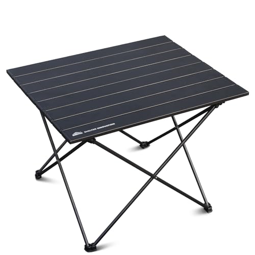 SHELTER Camping Table, Compact Folding Camp Table, Foldable Camping Tables with Carry Bag, Portable Aluminum Table for Hiking, Picnic, BBQ, Travel, Beach Table