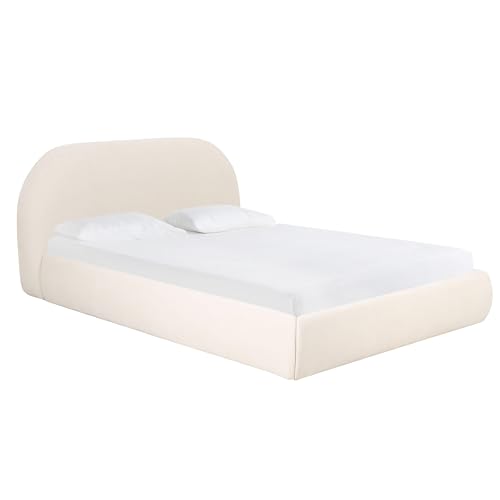 Tov Furniture Bara Cream Textured Velvet Queen Bed