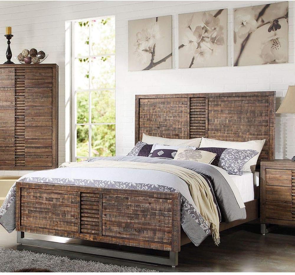 Andria Queen Bed in Reclaimed Oak 21290Q