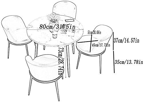 Dining Set Simple Negotiating Home Table Chair Round Dining Table Negotiating Table and Chair for Combination Lounge Sales Department Reception Room, Leisure Simple 1 Table 4 Chairs(Blue)