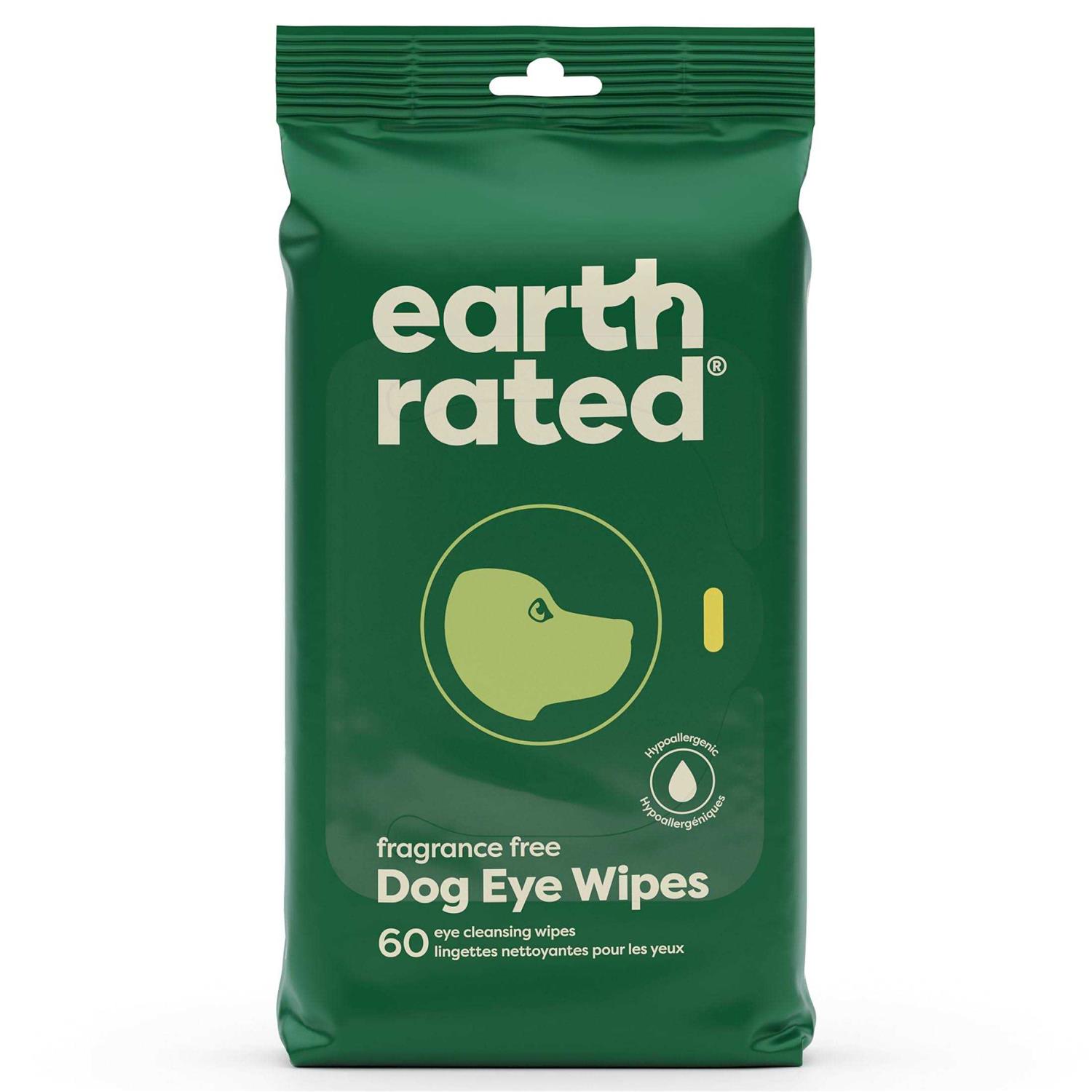 Earth Rated Hypoallergenic Plant Based Fragrance Free Dog Eye Wipes - Pet Supplies online store