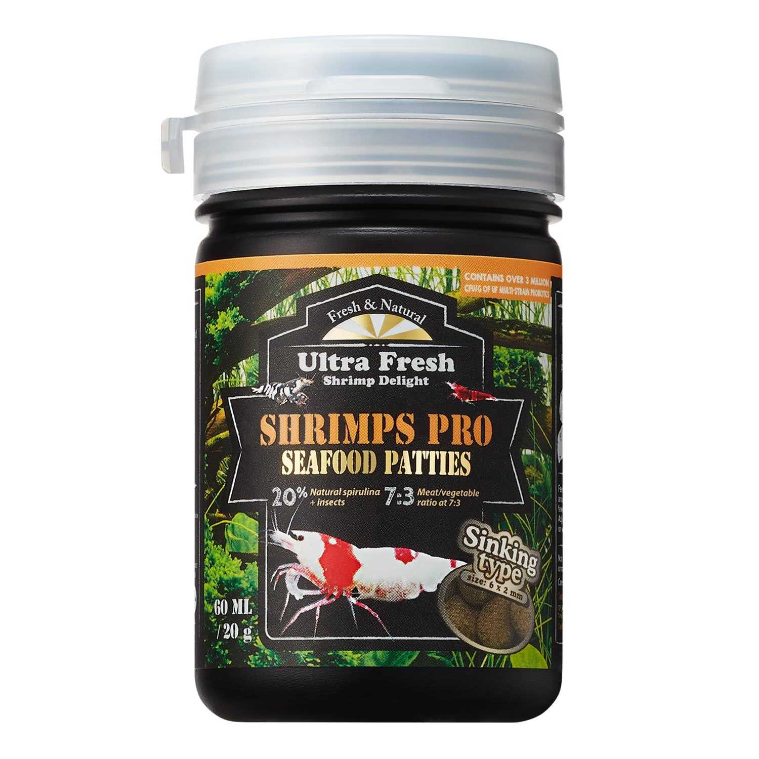 Ultra Fresh Shrimp Food, All Natrual Ingredients, High Protein, Rich in Vitamins for Crystal Shrimp, Caridina Shrimp and Small Tropical Shrimp 0.7oz - Pet Supplies online store