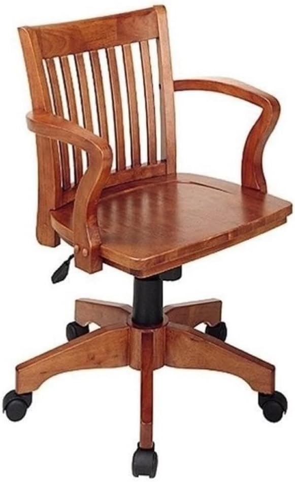 BOWERY HILL Traditional Wood Bankers Office Chair in Fruit Brown