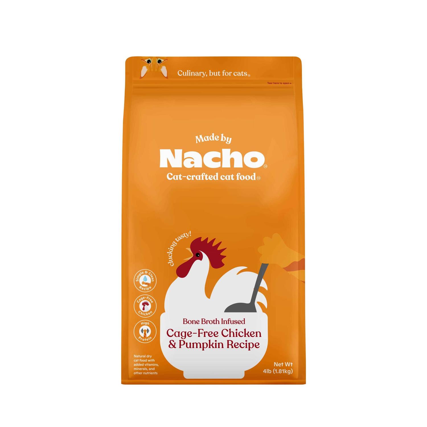 Made by Nacho Bone Broth Infused Cage-Free Chicken & Pumpkin Recipe Dry Cat Food - Pet Supplies online store
