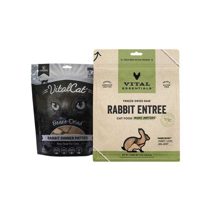 Vital Essentials Freeze Dried Raw Rabbit Entree Cat Food Mini Patties - Pet Supplies online store