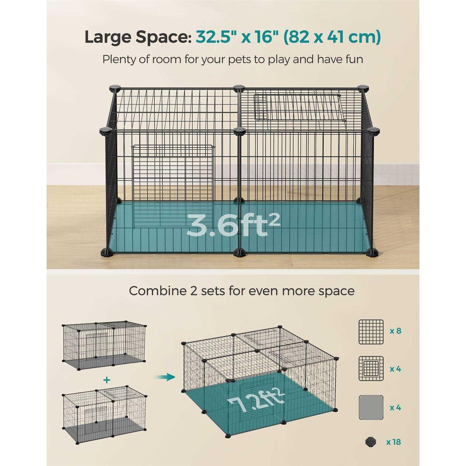 SONGMICS Small Animal Playpen with Top and Base - Pet Supplies online store