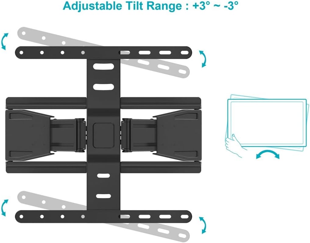 Monoprice Ultra-Slim Full-Motion Articulating TV Wall Mount Bracket - for TVs 23in to 42in Max Weight 66lbs VESA Patterns Up to 200x200 Works with Concrete & Brick, 108678 Black