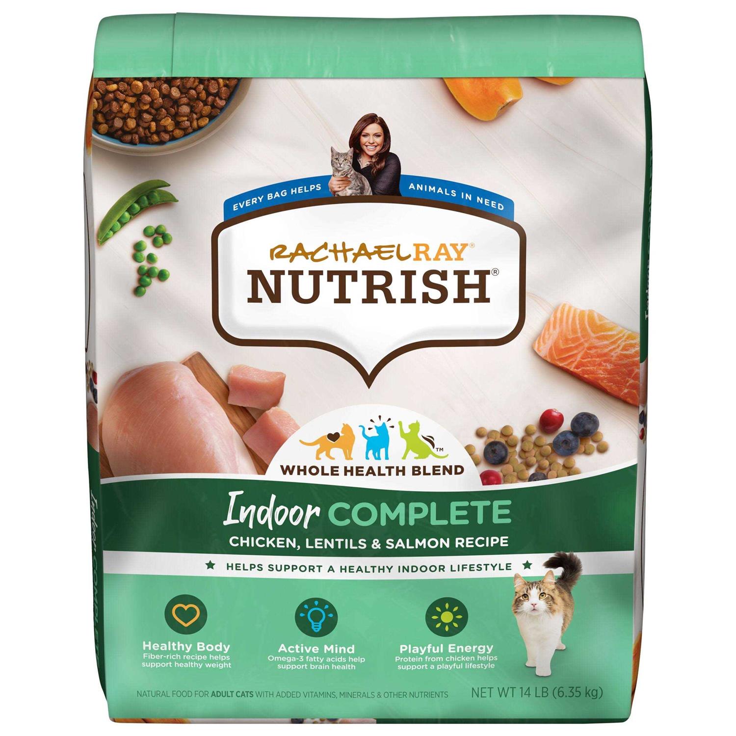 Rachael Ray Nutrish Indoor Complete Chicken with Lentils & Salmon Dry Cat Food - Pet Supplies online store