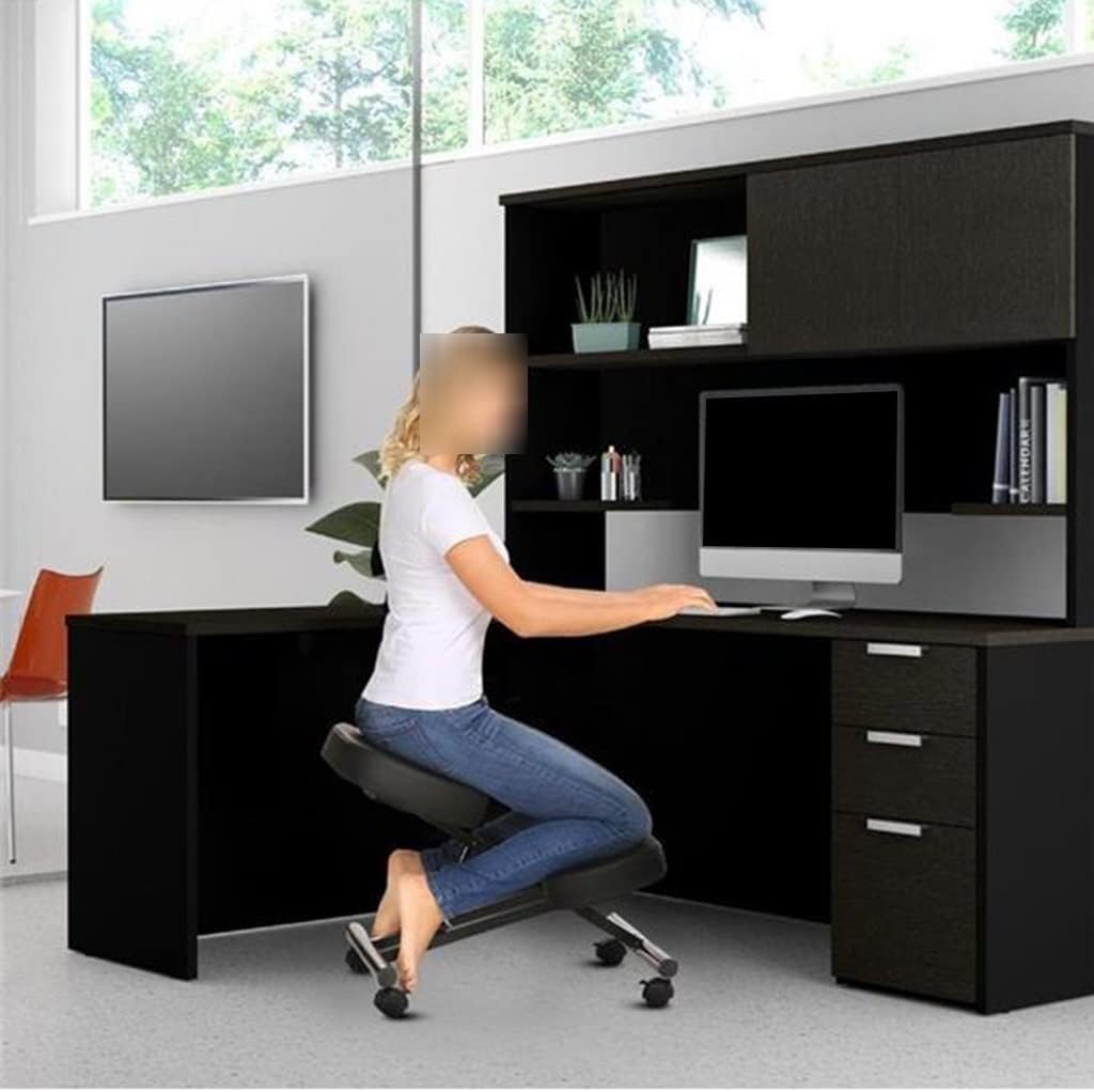 gonomic Kneeling Chair, Office Kneeling Chair, Improves and Corrects Posture Stool, Adjustable Kneeling Chair w Brake Gliding Casts for Office and Home