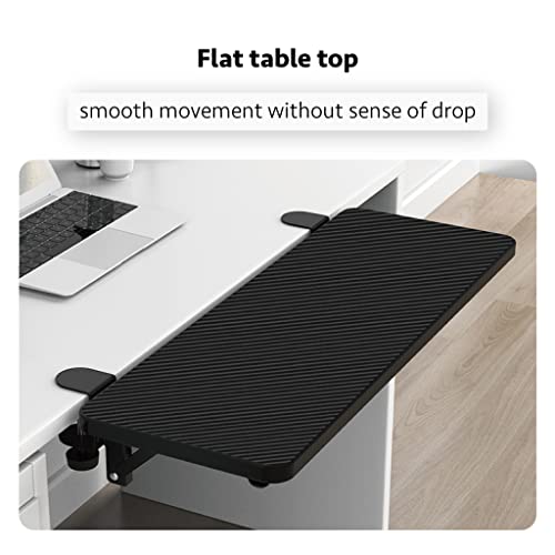 Ergonomics Desk Extender Tray, Suitable for Office. Foldable, Punch-Free Clamp on.Computer Keyborad Tray, Desk Extension Board (21.65