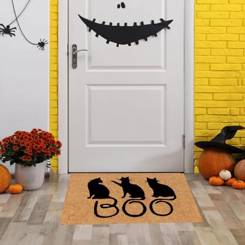 Halloween Witch Doormat Come in My Pretties Natural Coco Coir Door Mat Funny Home Decorations Non Slip Welcome Mat for Front Door Halloween Entrance Rugs for Home Kitchen Decor 24