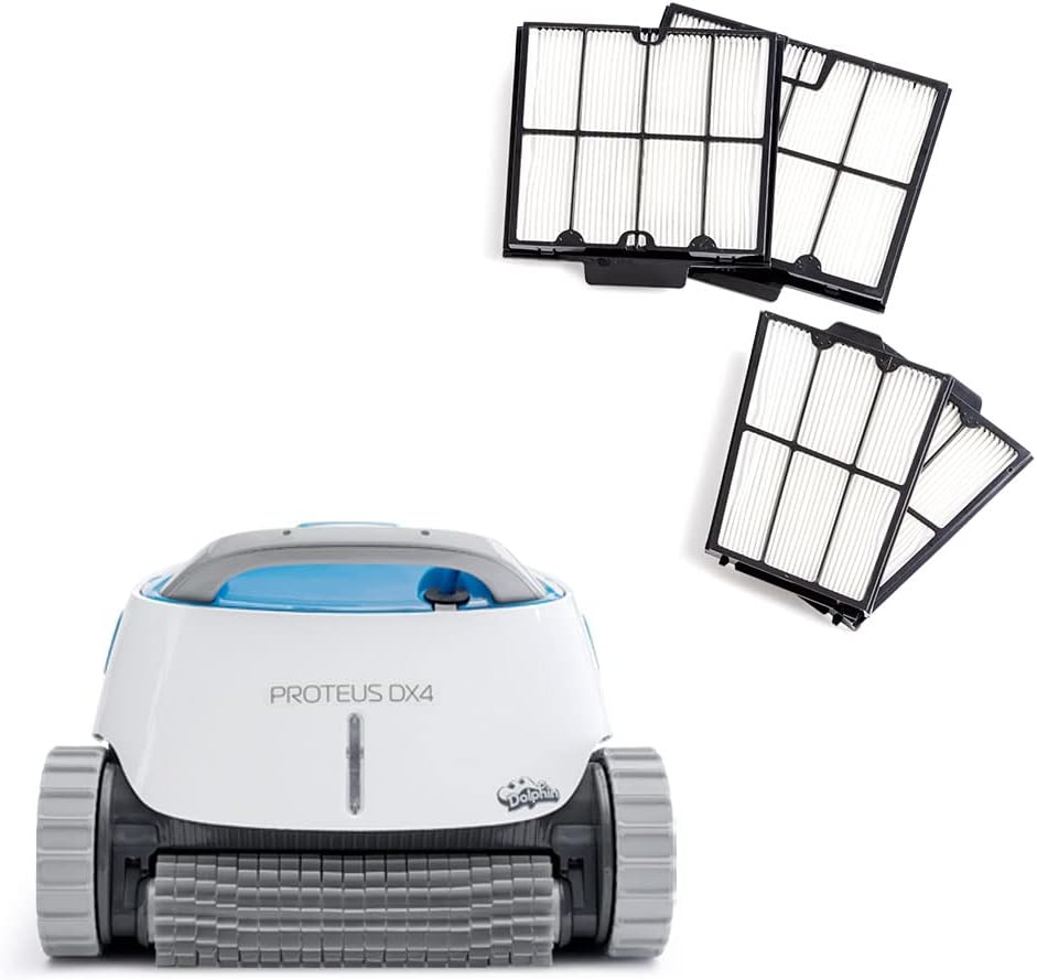 Dolphin Proteus DX4 Automatic Robotic Pool Vacuum Cleaner Includes Ultra-Fine Filters for an Ultimate Clean, Ideal for In-Ground Pool up to 50 FT in Length