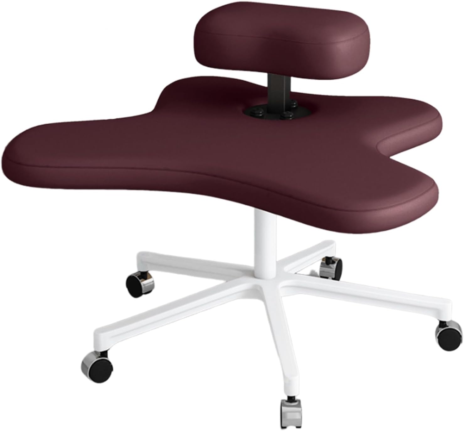 Kneeling Chair, Meditation Chair, Cross Legged Office Chair, Height-Adjustable Cross Legged Office Chair, 400Lbs Capacity, Burgundy