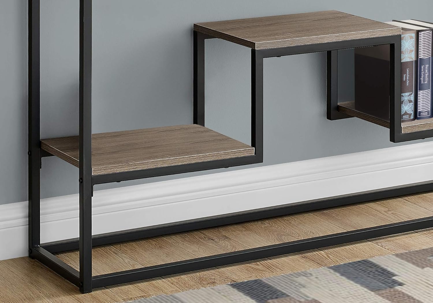 Monarch Specialties 3581 Accent Table, Console, Entryway, Narrow, Sofa, Living Room, Bedroom, Metal, Laminate, Brown, Black, Contemporary, Modern Table-48 Hall, 48