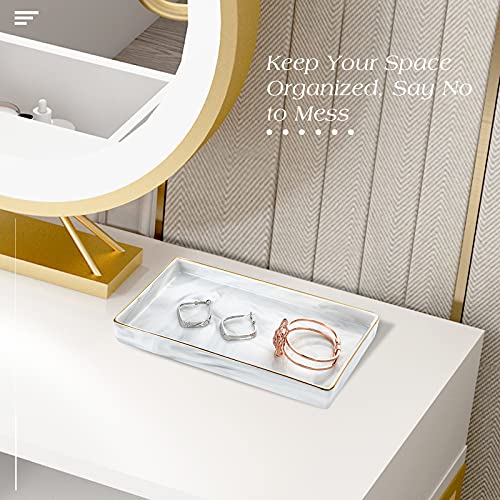 Jewelry Dish, Honeycomb Resin Ring Holder Jewelry Tray Key Bowl Decorative Trinket Dish for Vanity Entryway Table Home Decor, Gray