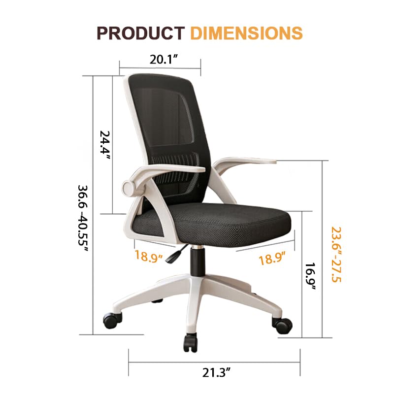 Home Office Chair Ergonomic Desk Chair Breathable Mesh Chair High Back Desk Chair with Adjustable Height,Swivel Chair with Flip-Up Arms and Lumbar Support