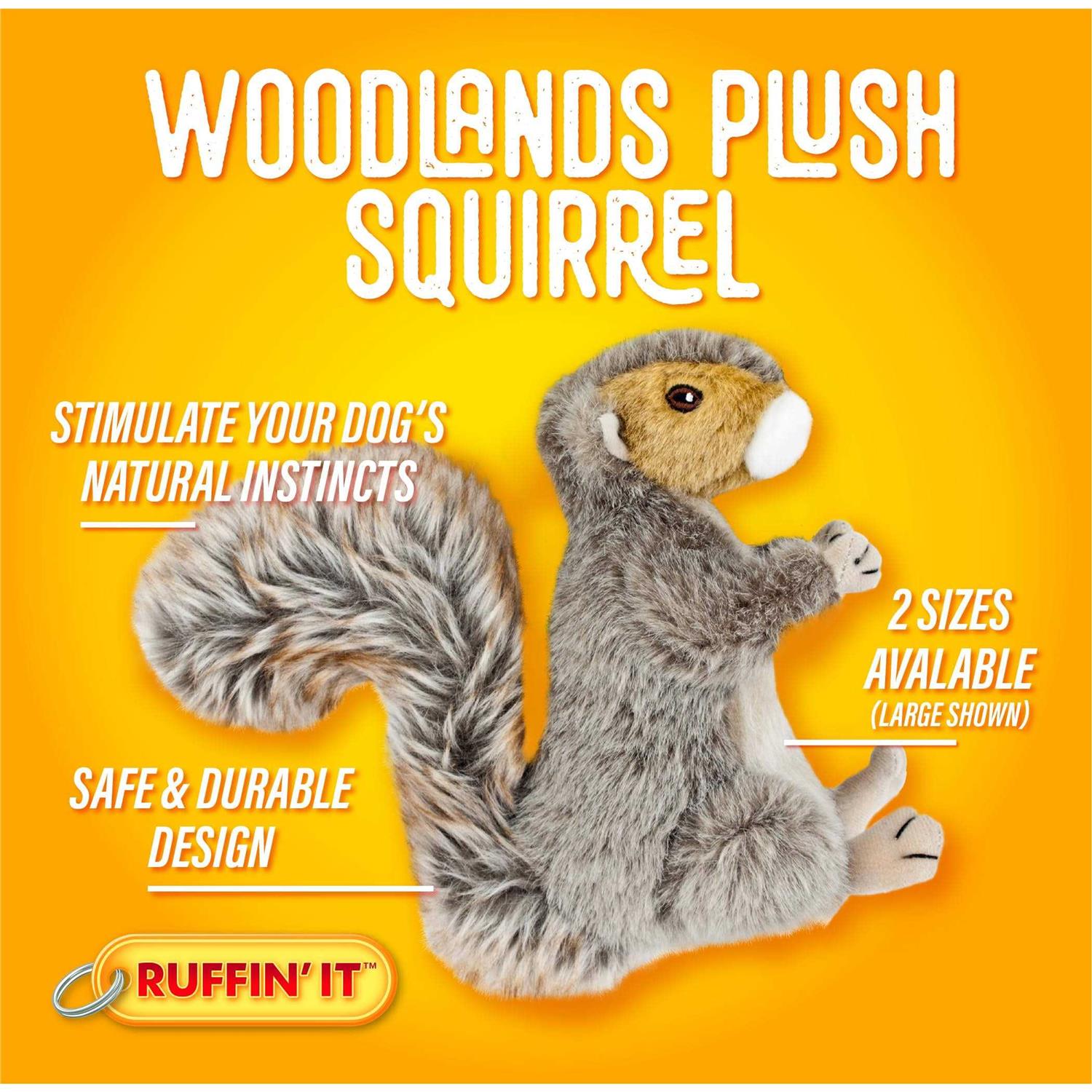 Ruffin' It Woodlands Squirrel Plush Dog Toy - Pet Supplies online store